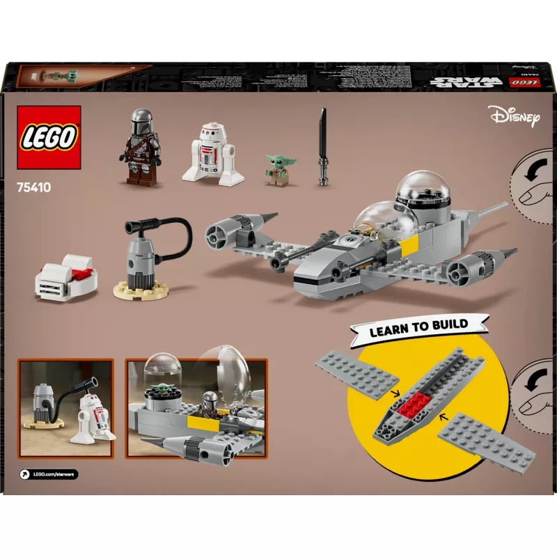 LEGO Star Wars Set 75410 N-1 Starfighter Modell mit 92 Teilen, Minifiguren Mando und Grogu
