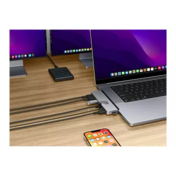 Hyper | HyperDrive DUO PRO 7-in-2 USB-C Hub für MacBook Air/Pro 2016-2020 | Ethernet LAN (RJ-45) Anschlüsse 1 | HDMI-Anschlüsse Anzahl 1