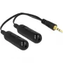 DeLOCK - Audio-Splitter - 30 AWG - Mini-Phone Stereo 3,5 mm (M) - Mini-Phone Stereo 3,5 mm (W) - 19cm - Schwarz (65683)
