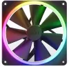 Gehäuselüfter NZXT F140 RGB 14 cm, schwarz, 500–1800 U/min, Fluiddynamisches Lager, 4-Pin, 18 LEDs