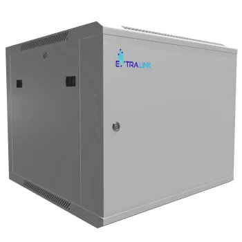 Extralink Rackgehäuse 9U 600x600 ASP Grau wandmontiert, Metalltür