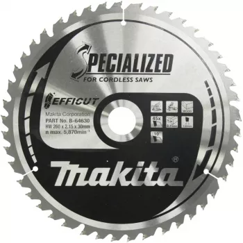 Makita Specialized EFFICUT - Kreissägeblatt - für Holz, Metall - 260 mm - 45 Zähne - für Makita LS1018L, LS1018LN (B-64630)