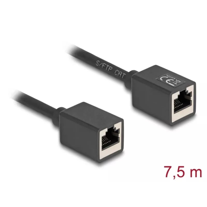 Netzwerkkabel DeLOCK 90334 RJ-45 Cat6a 7,5 m Schwarz