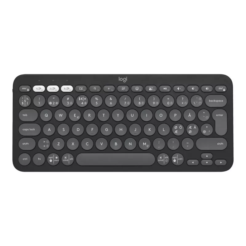Logitech Pebble Keys 2 K380s – Tastatur – kabellos – Bluetooth LE – QWERTY – Nordic (Dänisch/Finnisch/Norwegisch/Schwedisch) – Tonal Graphite (920-011879)