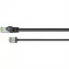 Goobay Ultra-Flexibles CAT 8.1 Patchkabel schlank U/FTP schwarz - extra-kurzer Stecker 99,9% (74354)