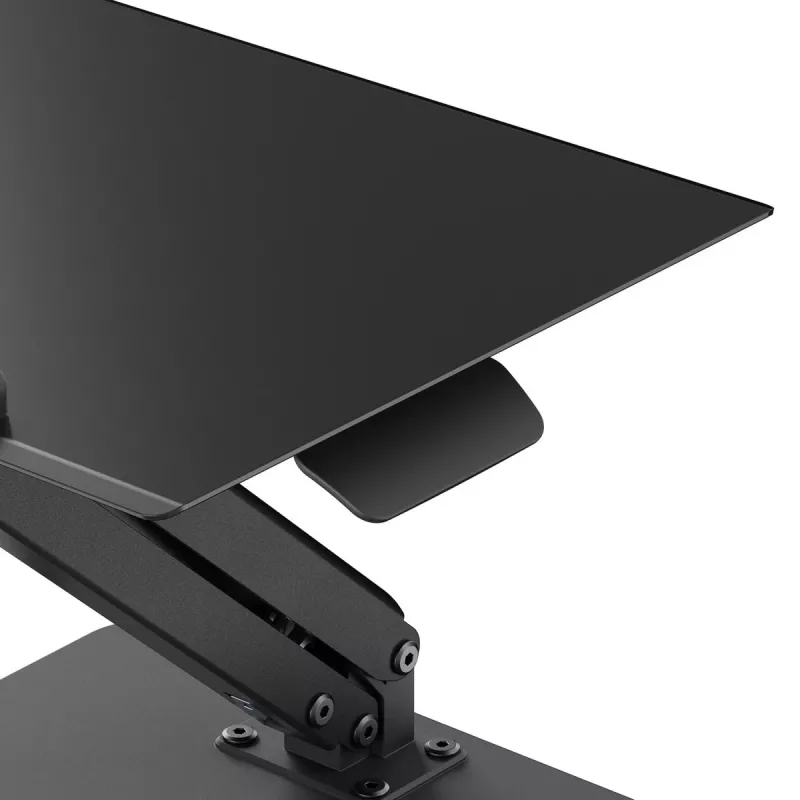Maclean Schreibtischständer für Monitor oder Laptop, Gasfeder, für stehendes und sitzendes Arbeiten, schwarz, MC-493