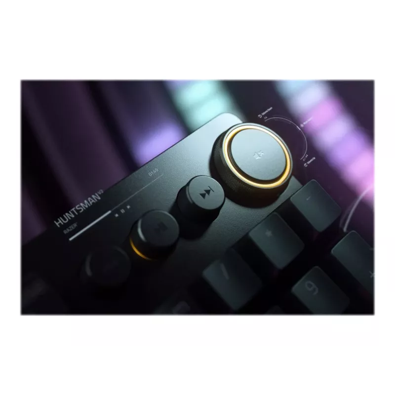 Kabelgebundene Gaming-Tastatur Razer Huntsman V2 — Klickige lila optische Schalter, RGB-LED