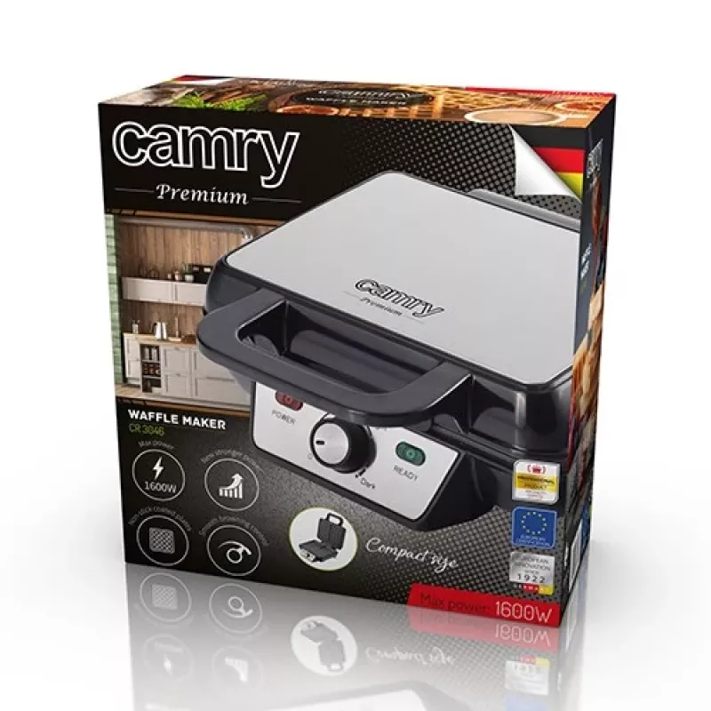 Camry CR 3046 Waffeleisen 2 S Schwarz 1000 W (CR 3046) - Adler