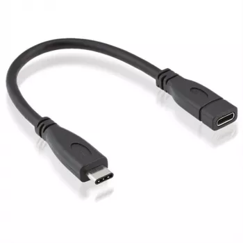 Roline - USB-Verlängerungskabel - USB-C (M) auf USB-C (W) - USB 3.1 - 15 cm - Schwarz
