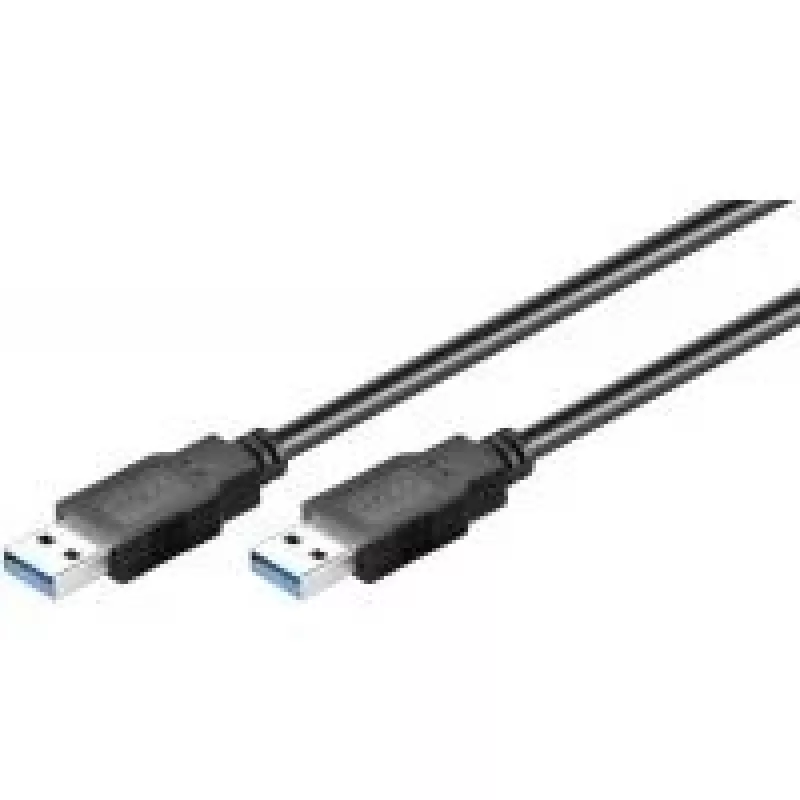 Wentronic Goobay USB 3.0 SuperSpeed Kabel, Schwarz, 0,5 m - USB 3.0-Stecker (Typ A) > USB 3.0-Stecker (Typ A) (95716)