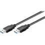 Wentronic Goobay USB 3.0 SuperSpeed Kabel, Schwarz, 0,5 m - USB 3.0-Stecker (Typ A) > USB 3.0-Stecker (Typ A) (95716)