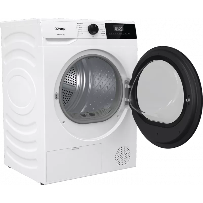 Gorenje Wäschetrockner | D2HNE7E | Energieeffizienzklasse E | Frontlader | 7 kg | Wärmepumpe | LED | Tiefe 51 cm | Weiß