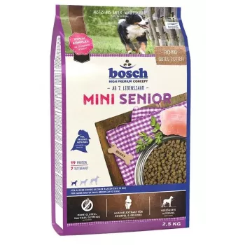 Trockenfutter für Hunde Bosch MINI SENIOR 2,5 kg — kleine Rassen Senior, Huhn, 19 % Protein, 7 % Fett