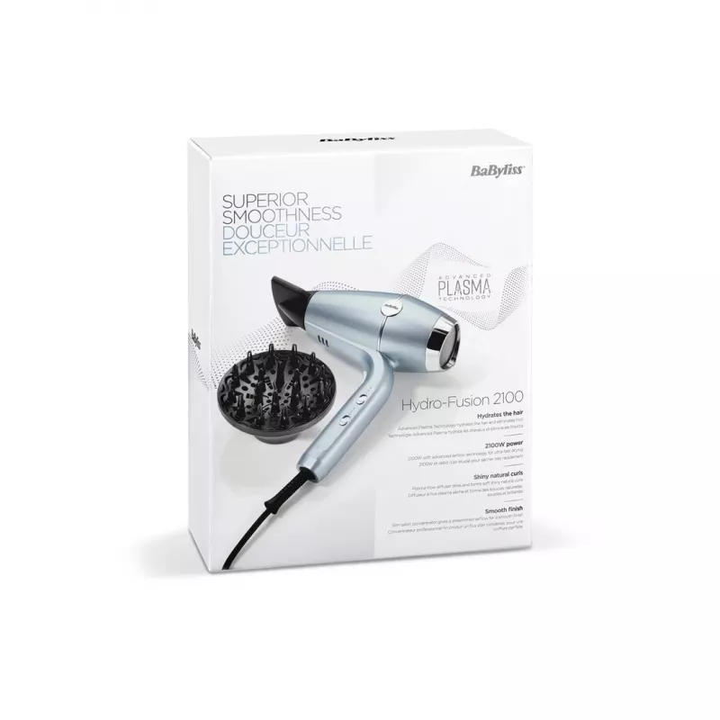 Haartrockner BABYLISS D773DE 2100 W, ionisch, 3 Heizstufen / 2 Geschwindigkeiten, Kaltluftstufe, 2 Düsen, metallic