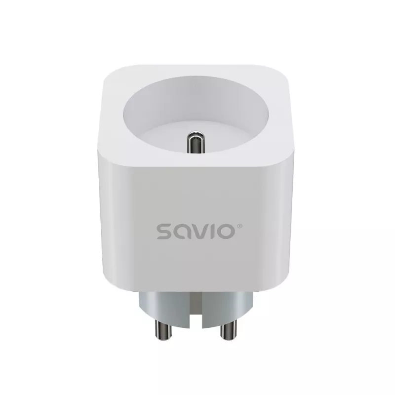 Smarte Steckdose SAVIO AS-01 16A Wi‑Fi 2,4 GHz, Stecker Typ E/F, 220–240 V, 3680 W, weiß