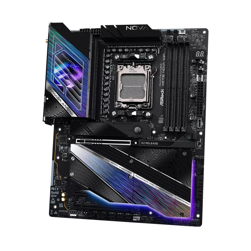 Motherboard ASRock X870 NOVA WIFI — AMD X870, Sockel AM5, ATX, 4× DIMM DDR5, 256 GB, Wi‑Fi 7, 2,5 GbE