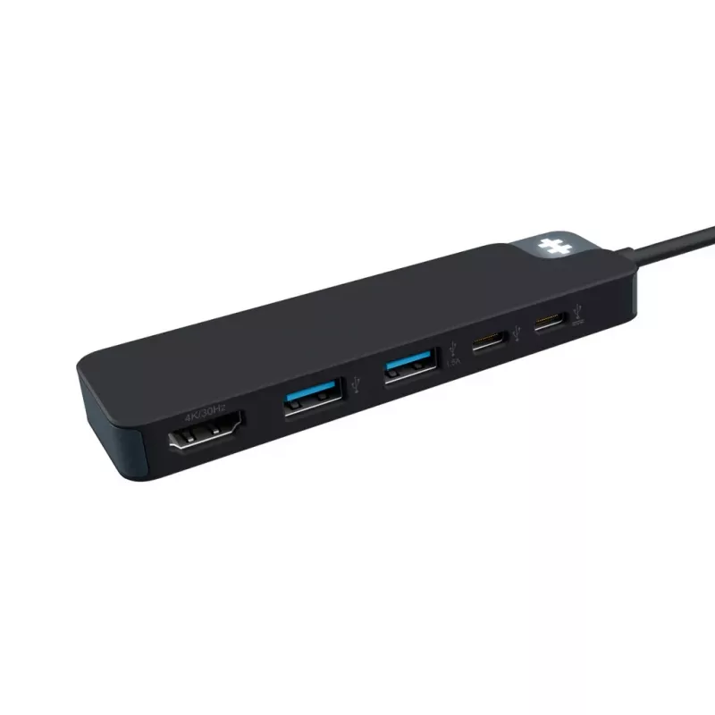USB-C-Hub HYPER HD4101BKGL – 5-Port (USB-C, USB 3.2 Gen1 Typ-A, HDMI 4K), 5000 Mbit/s, Schwarz