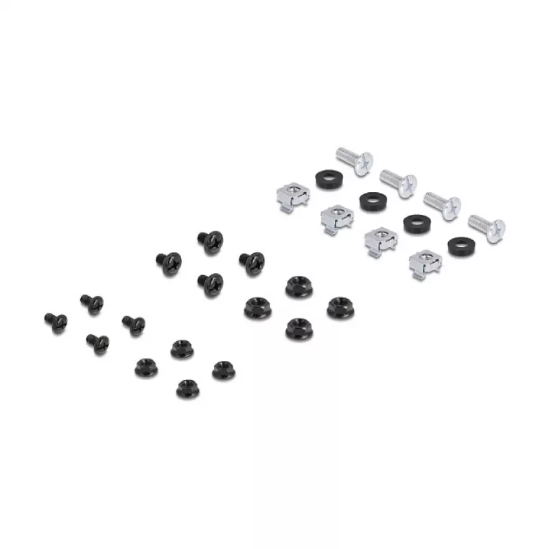 Sicherungsautomat-Panel DELOCK 67282 — Metall-Zubehör für 19-Zoll-Rack, schwarzes Gehäuse, 1 Stück