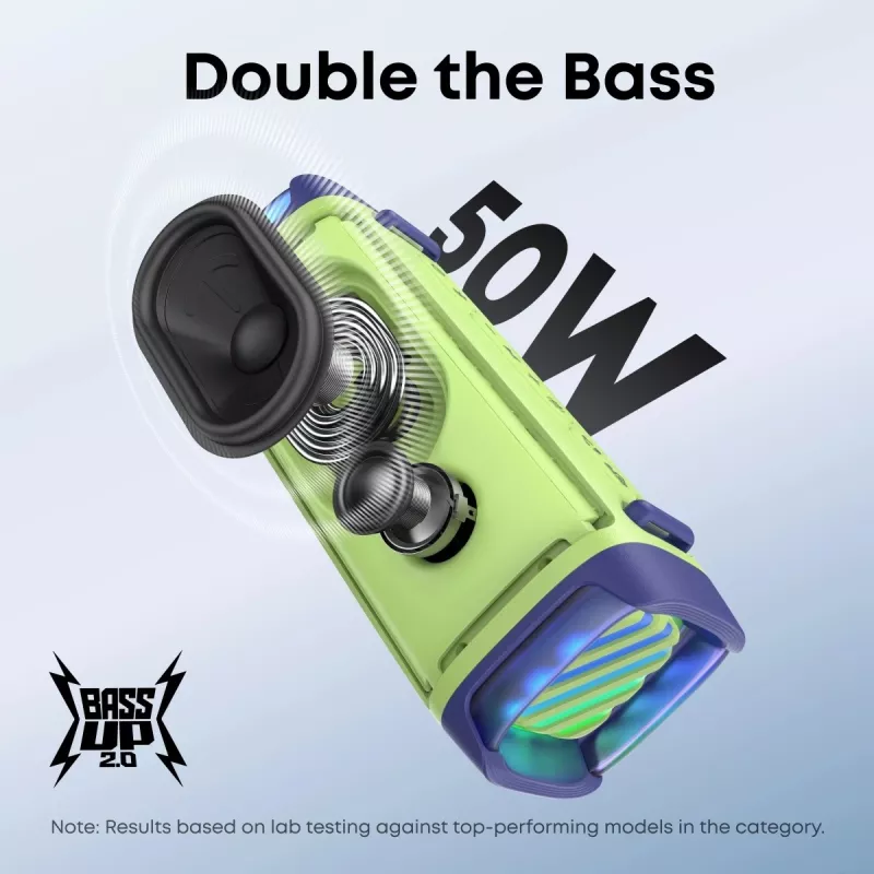 Tragbarer Lautsprecher Anker Soundcore Boom 3i — 50 W, Bluetooth, wasserdicht, grün