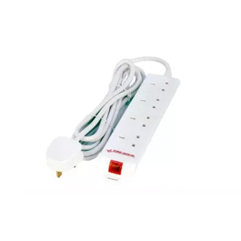 Microconnect MC-UKSURGESTRIP4-2M Stromverlängerung 4 AC-Ausgänge Innenbereich Weiß