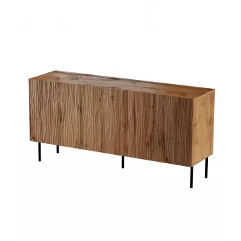 Kommode cama meble JUNGLE 152x40,5x74,5 cm — Eiche Wotan, schwarze Beine, Spanplatte