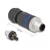 DeLOCK M12 Steckverbinder A-codiert 8-polig Stecker Schraubanschluss