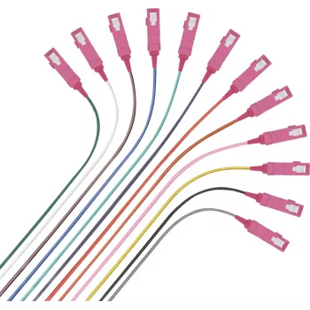 Netzwerkkabel Helos Faserpigtail 12 x SC OM4 50/125µm 2,0m Multicolor