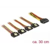 SATA-Kabel DeLOCK 60157 0,3 m SATA 15-pin 4 x SATA 15-pin Mehrfarbig