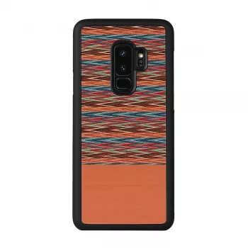Smartphone-Hülle man and wood für Samsung Galaxy S9 Plus – braunes Karomuster mit schwarzem Rand