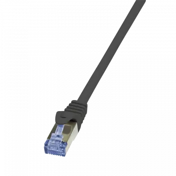 LogiLink PrimeLine - Patchkabel - RJ-45 (M) zu RJ-45 (M) - 50 cm - SFTP, PiMF - Cat.7 Rohkabel - halogenfrei, vergossen, Zugentlastung - Schwarz