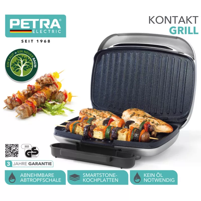 Elektrischer Gesundheitsgrill Petra PT5316HEVDEEU10 Antihaftplatte, für die Arbeitsplatte, Innengebrauch