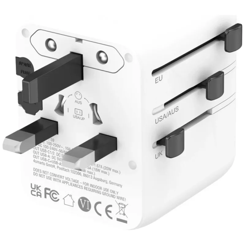 Reiseadapter 20W GaN Nomad 2xUSB-C + 1xA