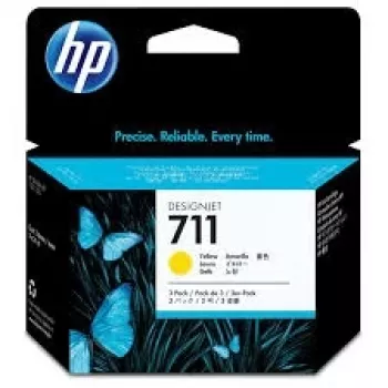 HP 711 3er-Pack (CZ136A) Druckerpatrone, Gelb (SPEC)