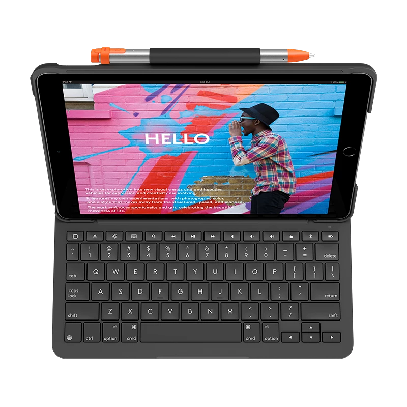Tastatur Logitech schlank Folio für iPad (7., 8. & 9. Generation)
