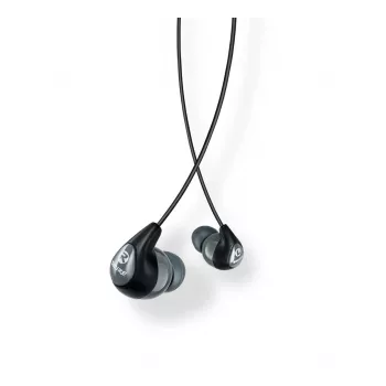 Shure SE112-GR Kabelgebundene In-Ear-Kopfhörer für Anrufe/Musik, Schwarz, Grau
