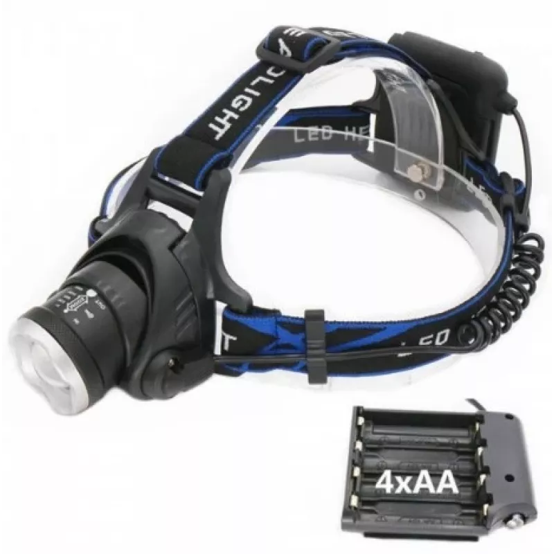 Stirnlampe ESPERANZA EOT005 — LED Cree T6, 3W, 600 lm, AA x2, Aluminiumgehäuse, wasserdicht, stoßfest, verstellbares Stirnband