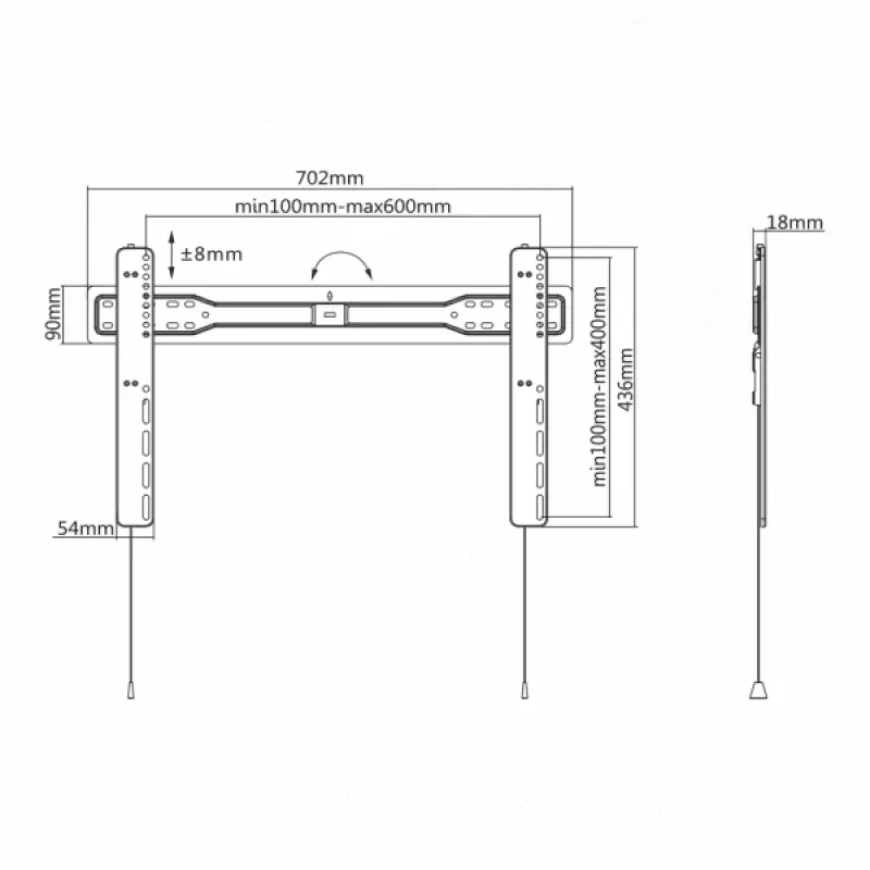 Sbox PLB-5746F Feste Flachbildschirm-Halterung für LED-TV 37-70 35kg