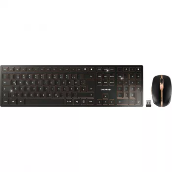 CHERRY DW 9100 schlank Tastatur Maus inklusive Universal RF Wireless + Bluetooth QWERTZ Deutsch Schwarz