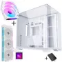 Lian Li O11 Vision Compact - Weiß + 3x UNI FAN SL-INF 120 ARGB Reverse Blade Fan - 120mm + HydroShift II LCD-S 360TL AiO-Flüssigkeitskühlung, 360mm