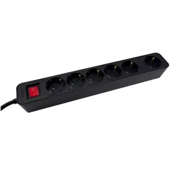 Power Extension M-Cab POW0027 3m 6 AC Outlets 16A Indoor Schwarz