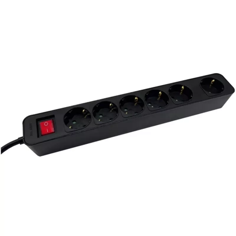 Power Extension M-Cab POW0027 3m 6 AC Outlets 16A Indoor Schwarz