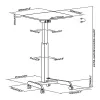 Tragbarer Computertisch mit Rollen, höhenverstellbarer Sitz-Steh-Schreibtisch bis max. 113 cm, bis 30 Grad neigbar, Schwarz