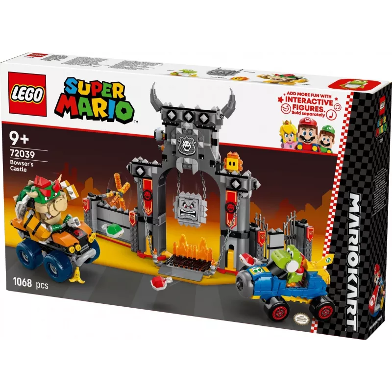 Konstruktionsspielzeug LEGO-Set 72039 Super Mario Bowsers Festung mit Mario Kart, interaktiver Spielset
