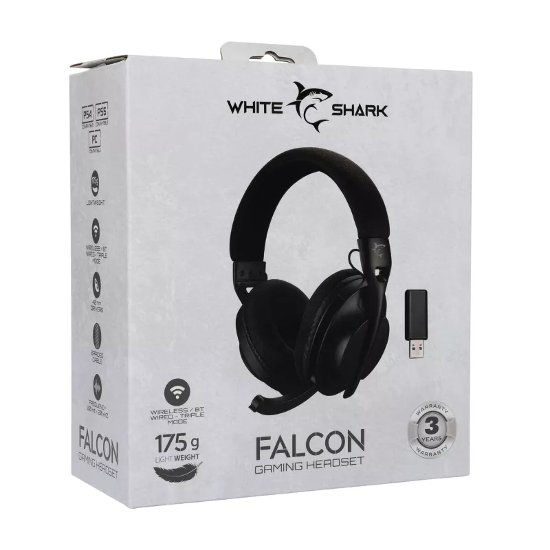 Kopfhörer White Shark WGH-2441 Falcon Schwarz