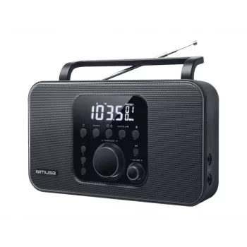 Tragbares Radio Muse M-091 R — FM/AM, LCD-Anzeige, Netz- oder AA/D-Batteriebetrieb, Drehregler-Lautstärke, 1,1 kg, schwarz