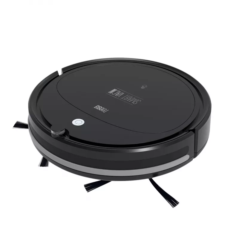 Roboterstaubsauger TEESA Smart VAC 2 — rund, schwarz, 1000 Pa Saugleistung, 9,6 V/2000 mAh Li-Akku, 0,2 l Staubbehälter, WLAN, automatische Rückkehr