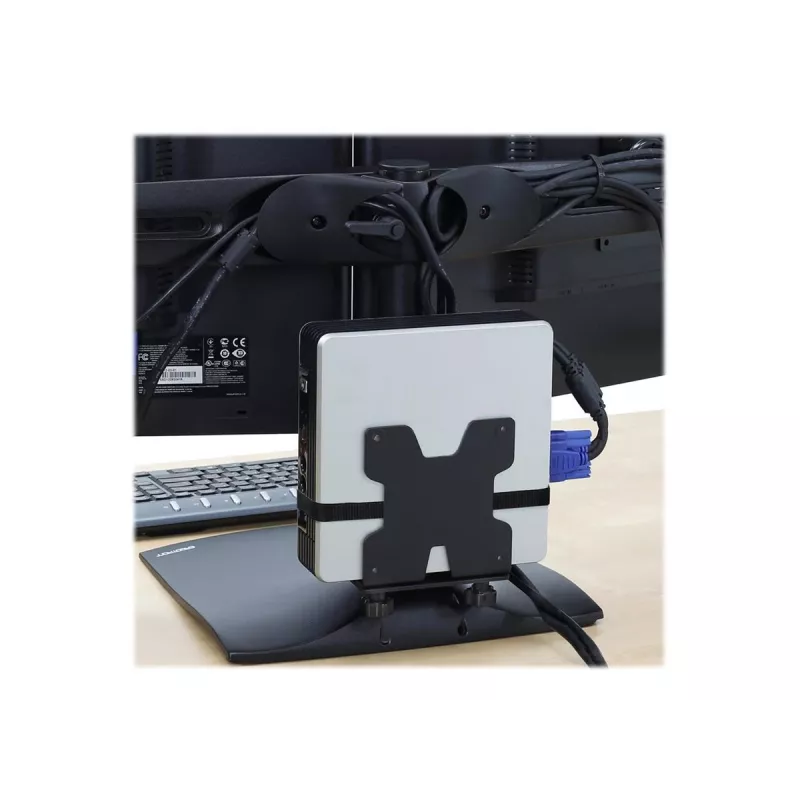Ergotron DS100 – Standfuß – horizontal – für 2 LCD-Displays – Aluminium, Stahl – Schwarz – Bildschirmgröße: bis 61 cm (bis 24 Zoll)