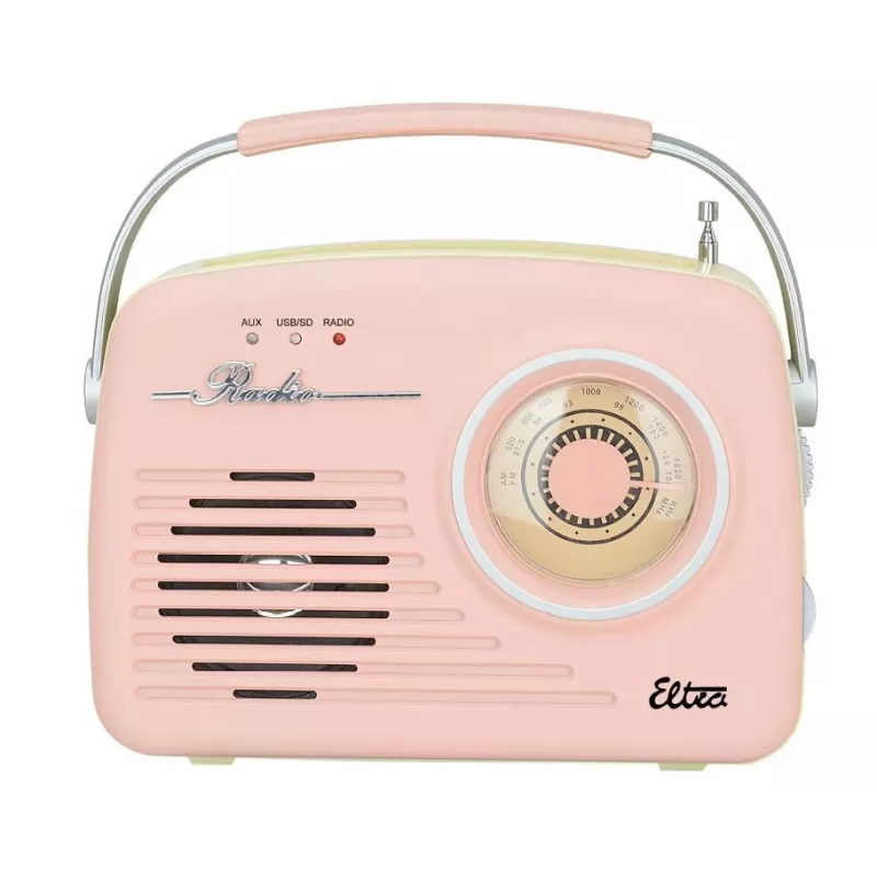 Retro-Tischradio Eltra LUIZA RETRO SP-11 mit MP3, USB und SD-Kartenunterstützung, pink