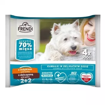 Nassfutterbeutel für Hunde Frendi 4x100g — Pute und Wild