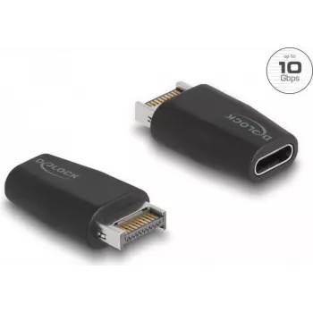 DeLOCK Adapter USB 10 Gbps Typ-E Key A Stecker auf USB Typ-C Buchse schwarz